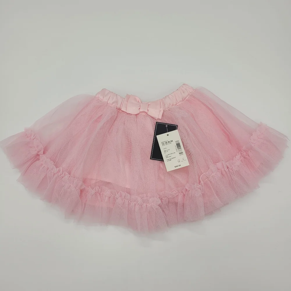 Gymboree Pink Tutu Skirt Tulle Bow Elastic Waist Diaper Cover Size 12-18mo NEW